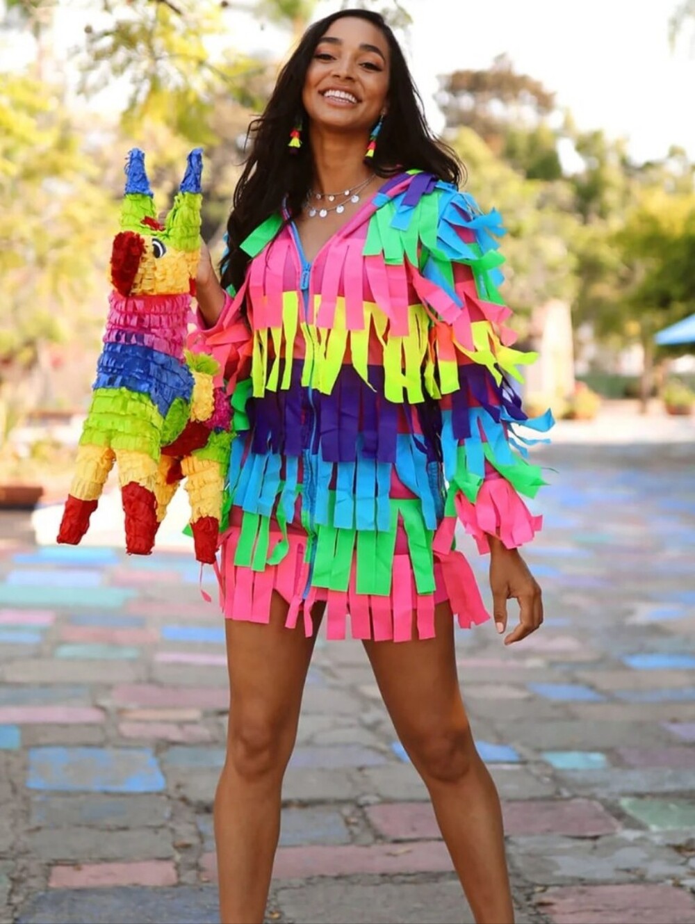 Tipsy Elves Women's Multicolor Piñata Costume Dress